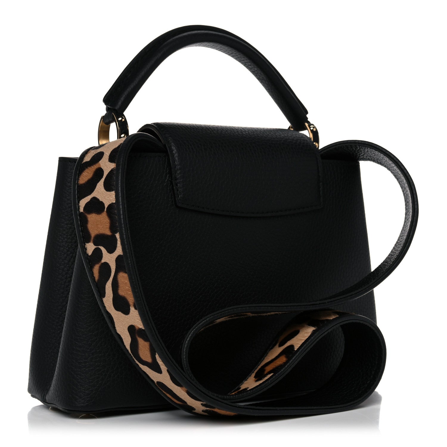 Louis Vuitton Taurillon Capucines Leopard BB Black 3 of 9