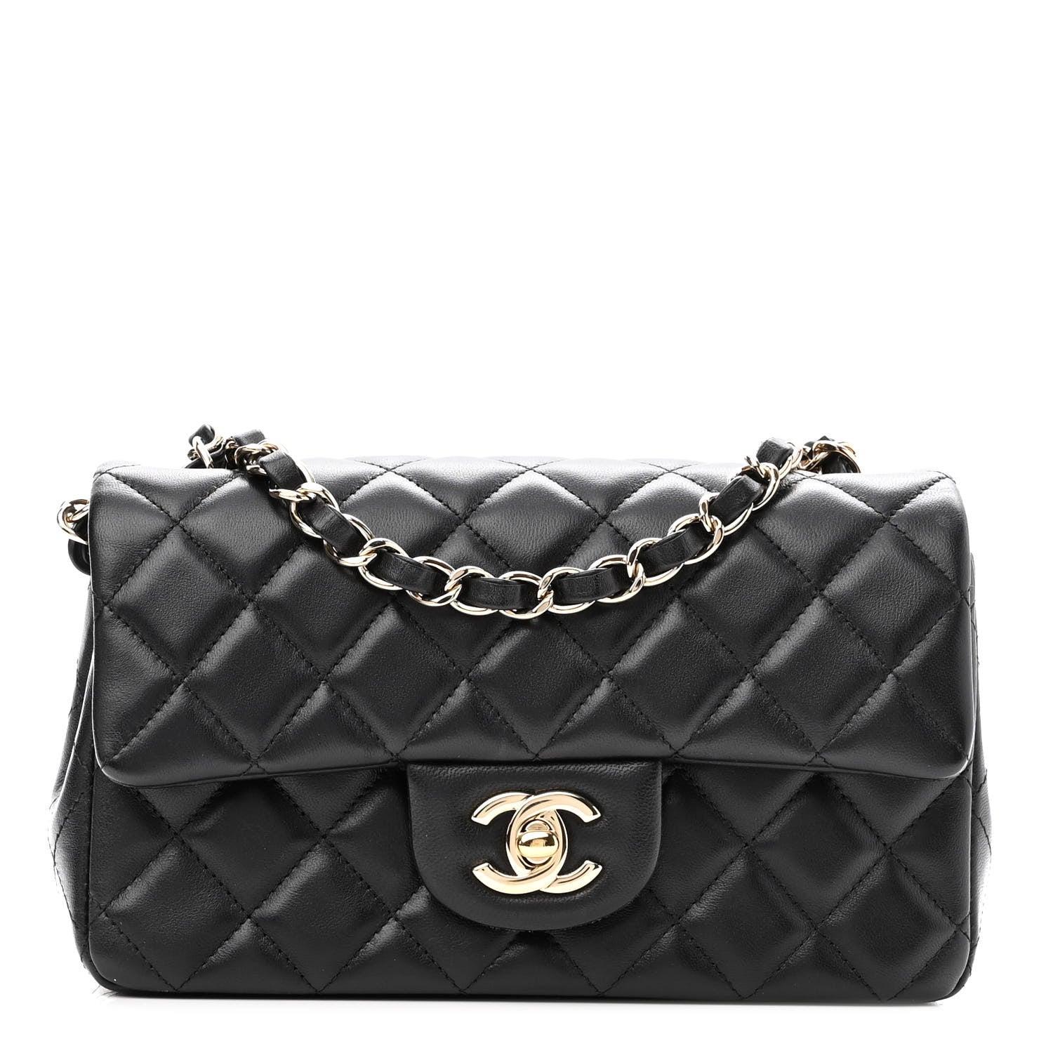 Chanel Lambskin Quilted Mini Rectangular Flap Black 1 of 13