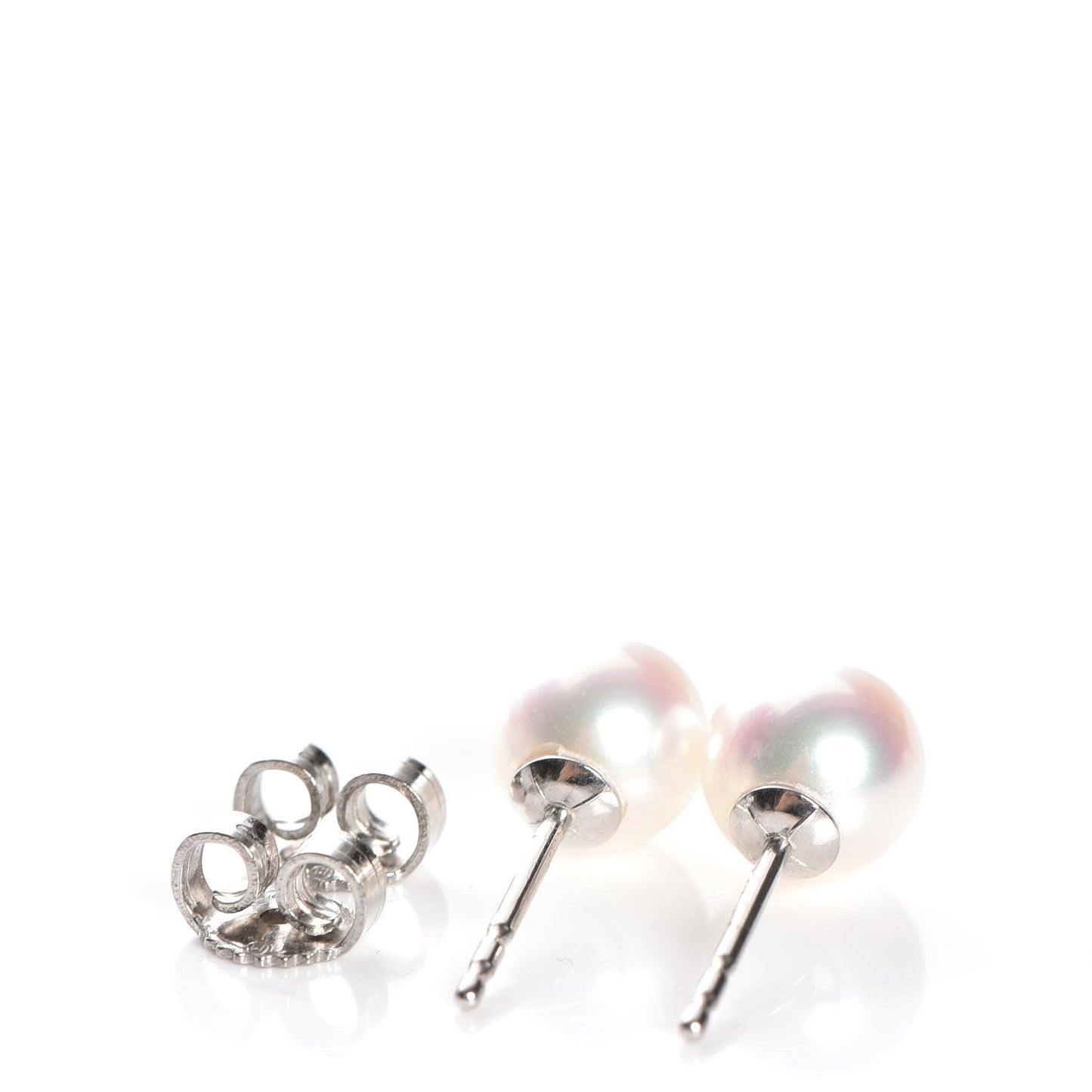 18K White Gold Pearl 6.5mm Stud Earrings