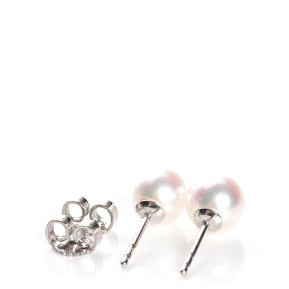 Mikimoto 18K White Gold Pearl 6.5mm Stud Earrings 4 of 5