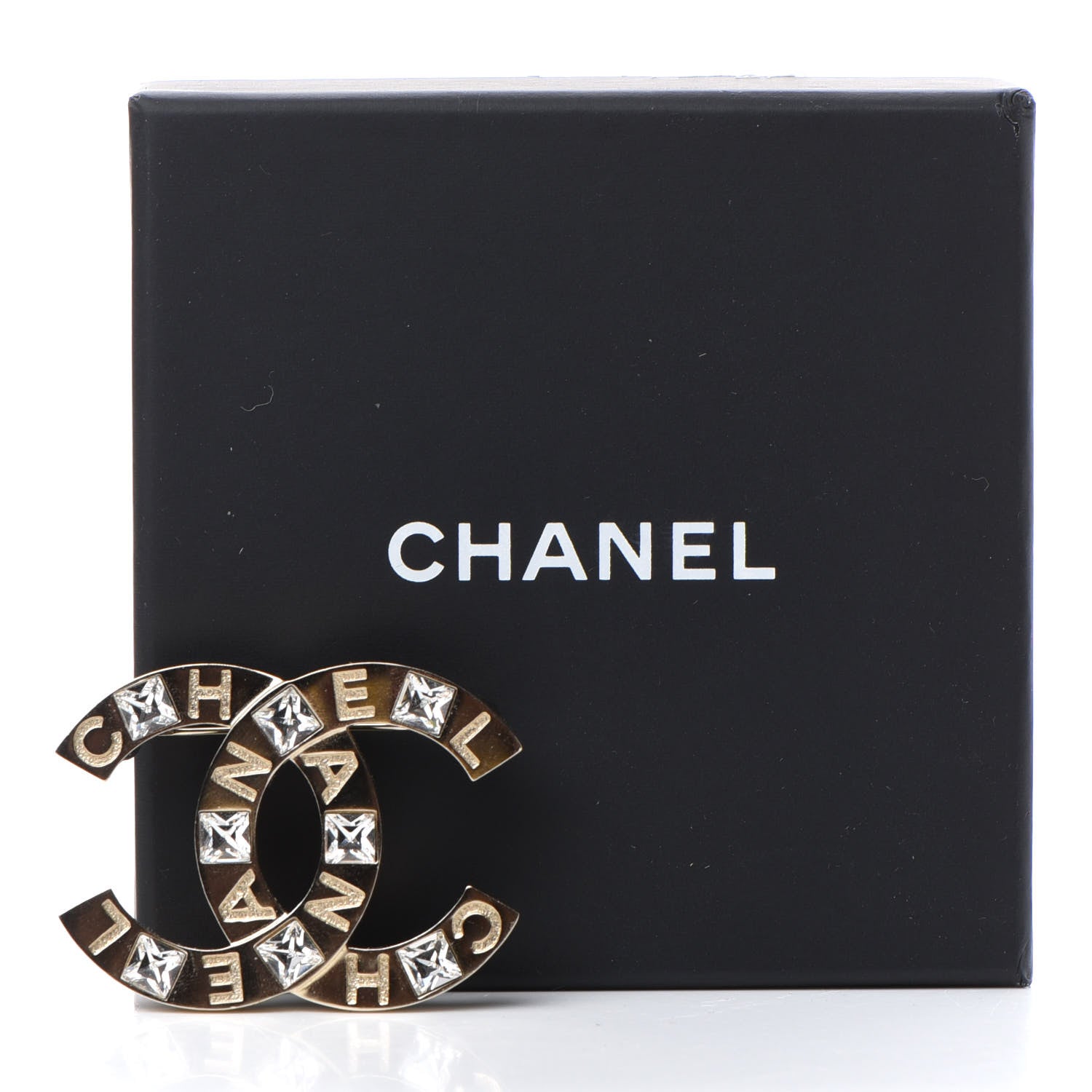 Chanel Crystal Baguette CC Brooch Gold 5 of 5
