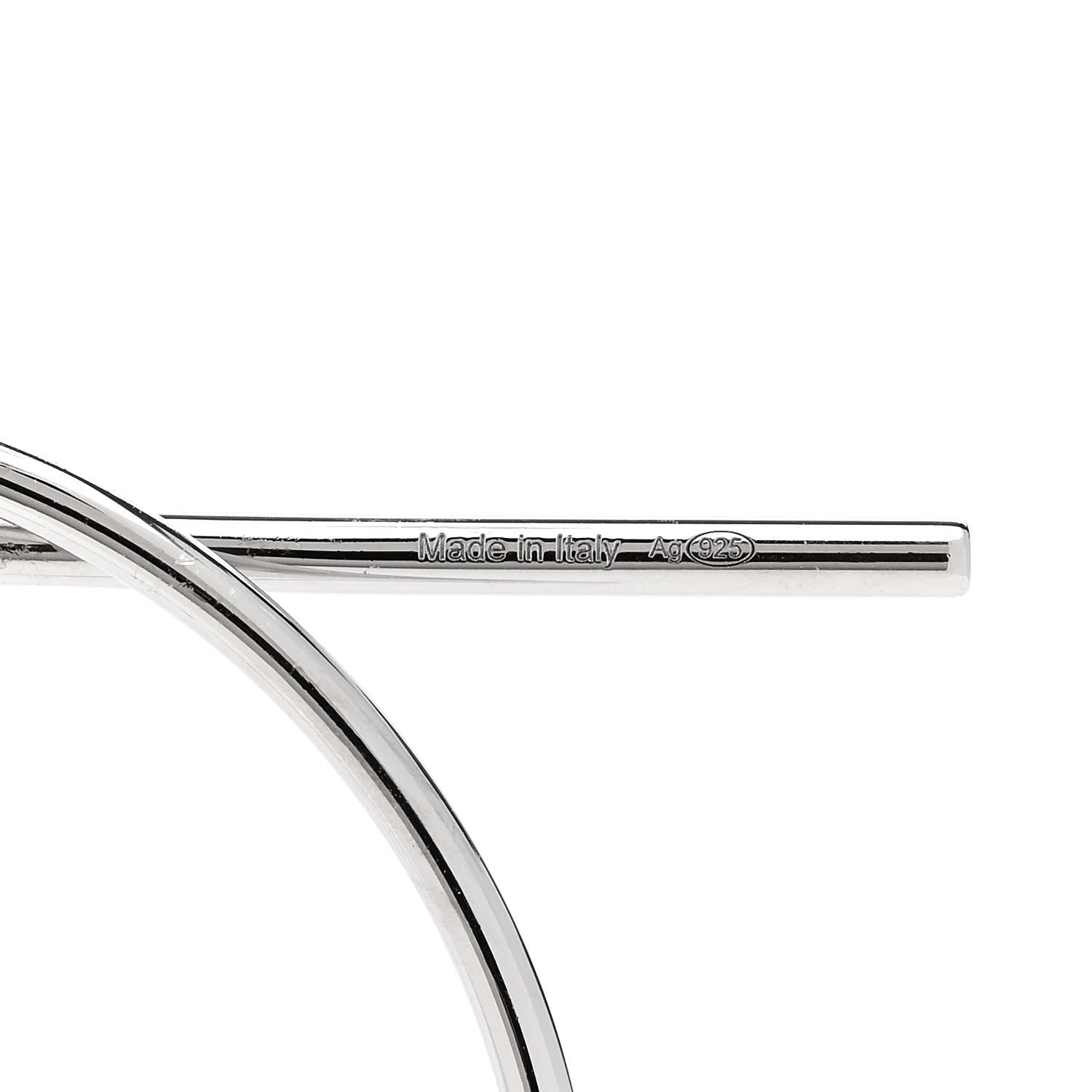 Hermes Sterling Silver MM Loop Earrings 5 of 6