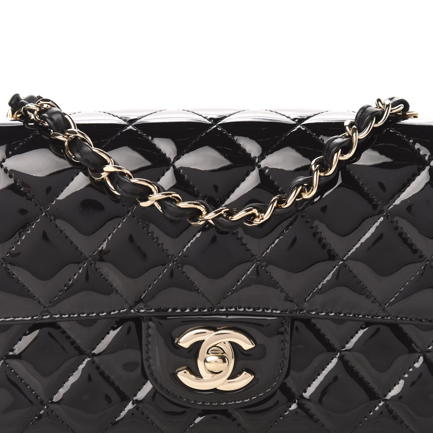 Chanel Patent Calfskin Quilted Mini Rectangular Flap Black 11 of 11