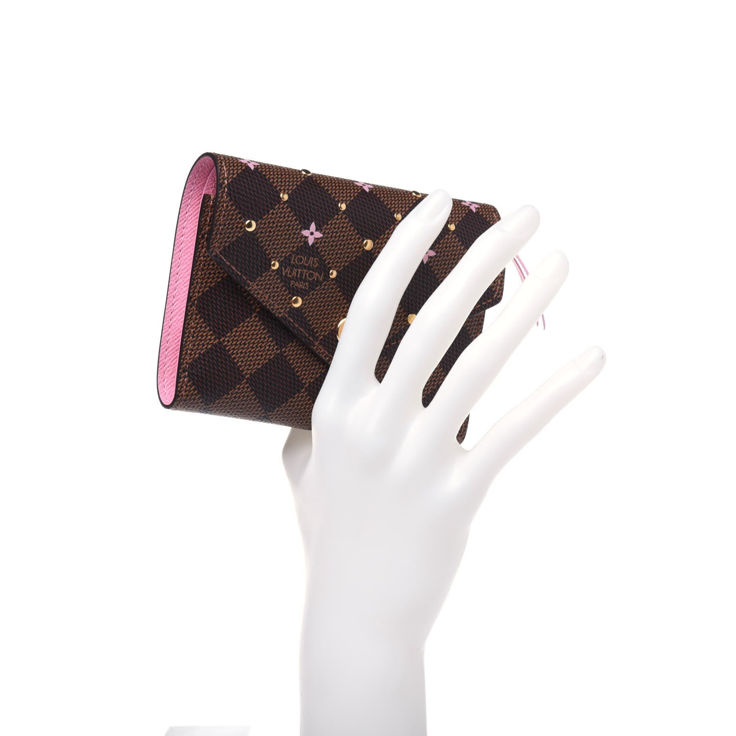 Louis Vuitton Damier Ebene Studded Victorine Wallet 2 of 10