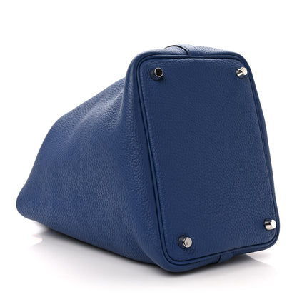Hermes Taurillon Clemence Swift Eclat Picotin Lock 18 PM Bleu Brighton Capucine 4 of 9