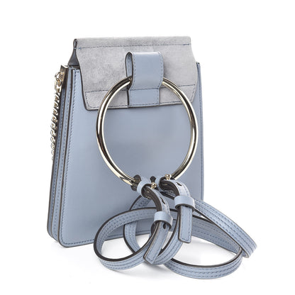 Chloe Suede Calfskin Mini Faye Bracelet Bag Washed Blue 3 of 10
