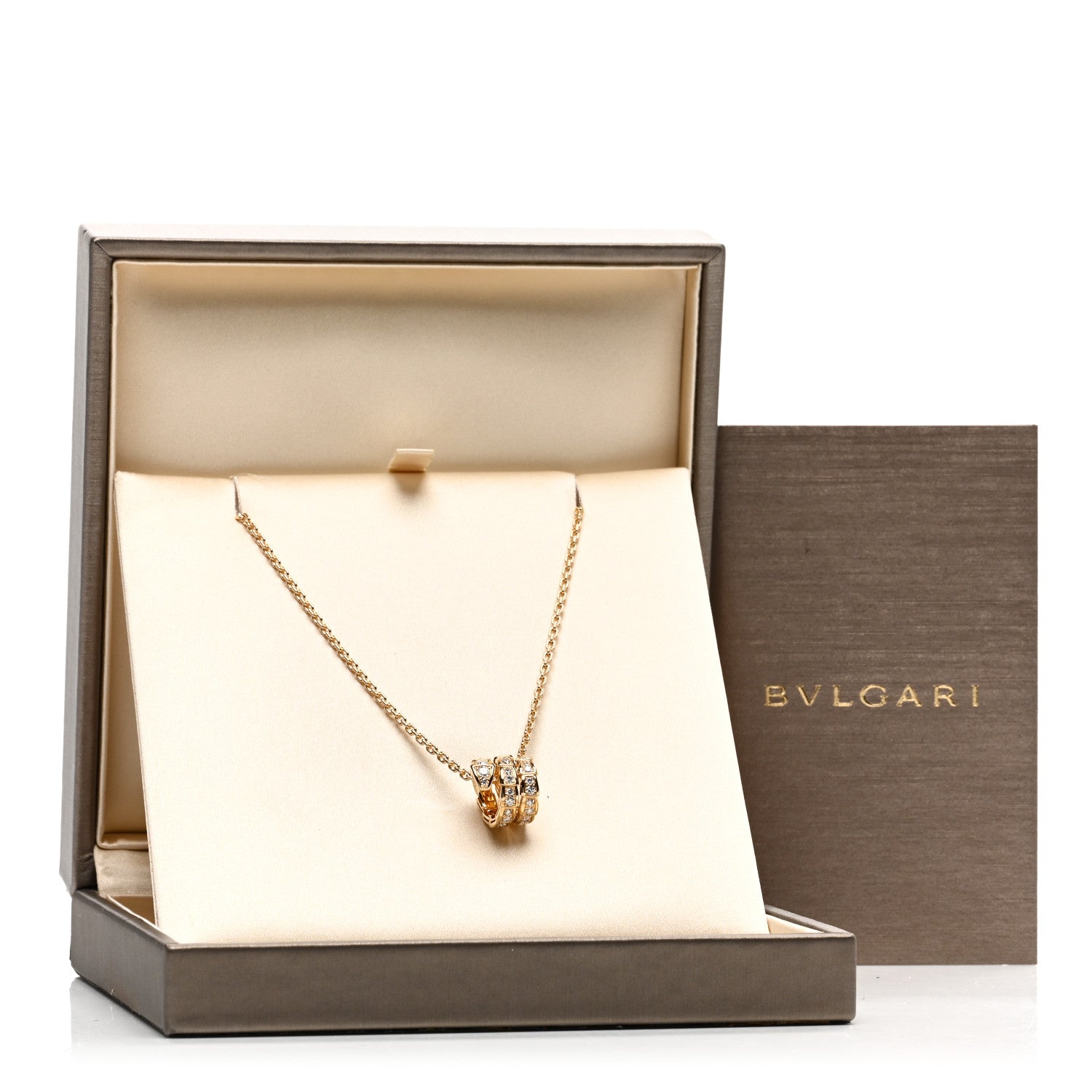 Bulgari 18K Yellow Gold Diamond Serpenti Viper Pave Pendant Necklace 5 of 5