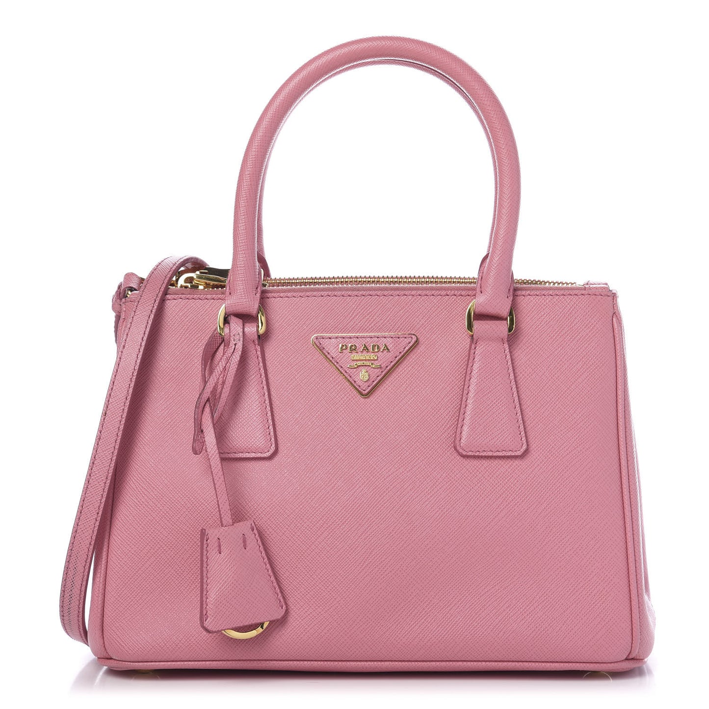 Saffiano Small Double Zip Galleria Tote Geranio