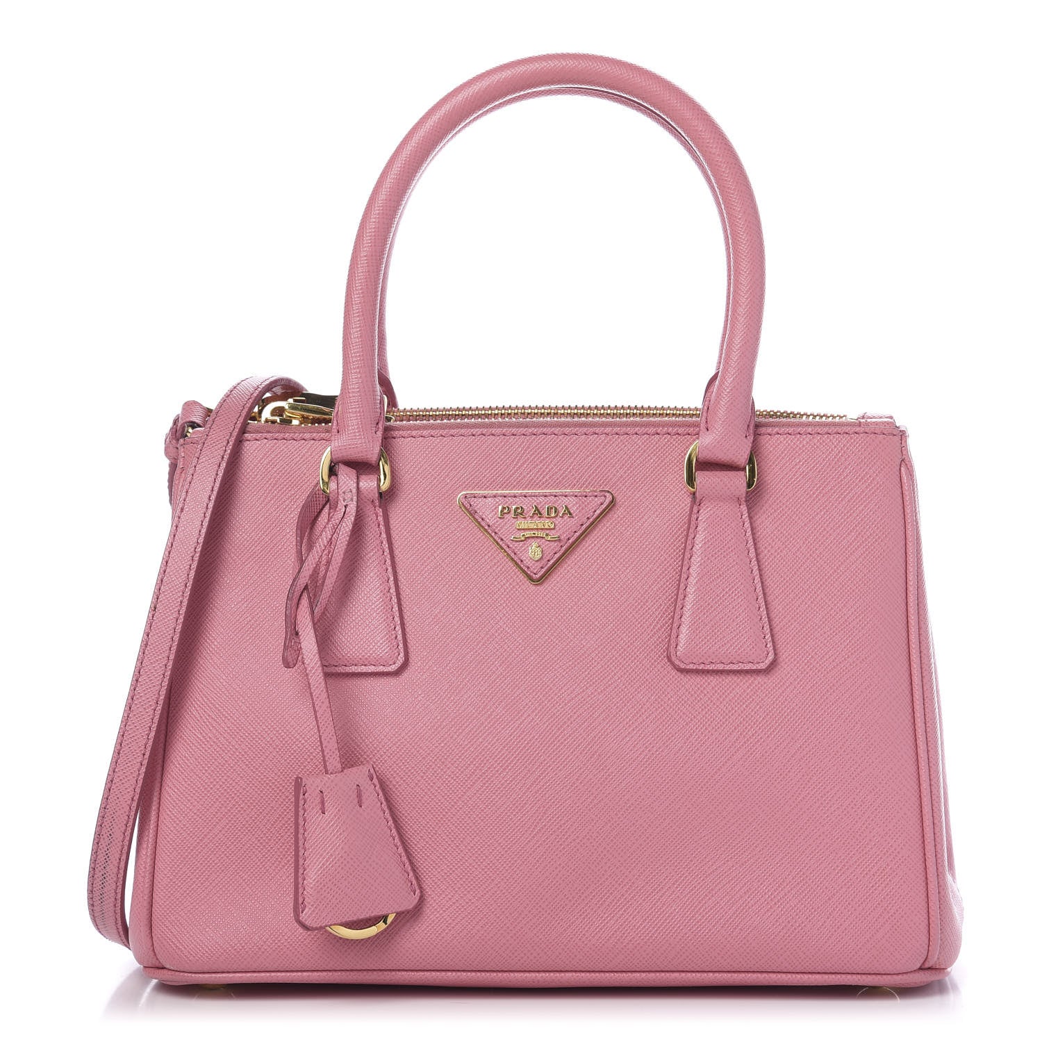 Prada Saffiano Small Double Zip Galleria Tote Geranio 1 of 10