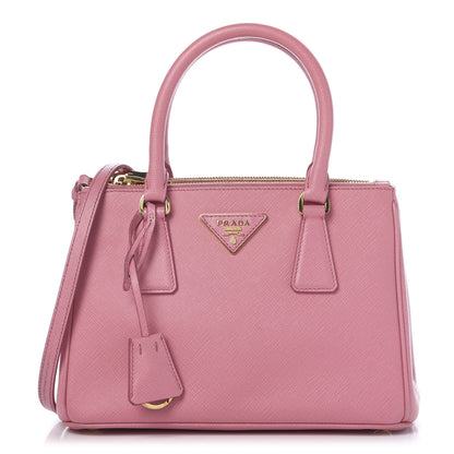 Prada Saffiano Small Double Zip Galleria Tote Geranio 1 of 10