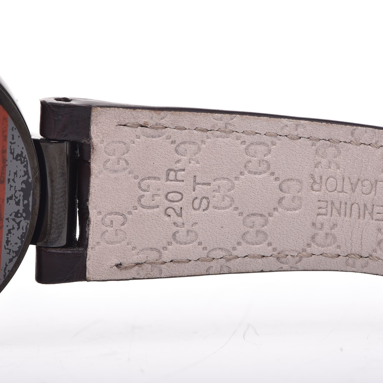 Gucci Stainless Steel Alligator 37mm Interlocking G Quartz Watch Brown 7 of 11
