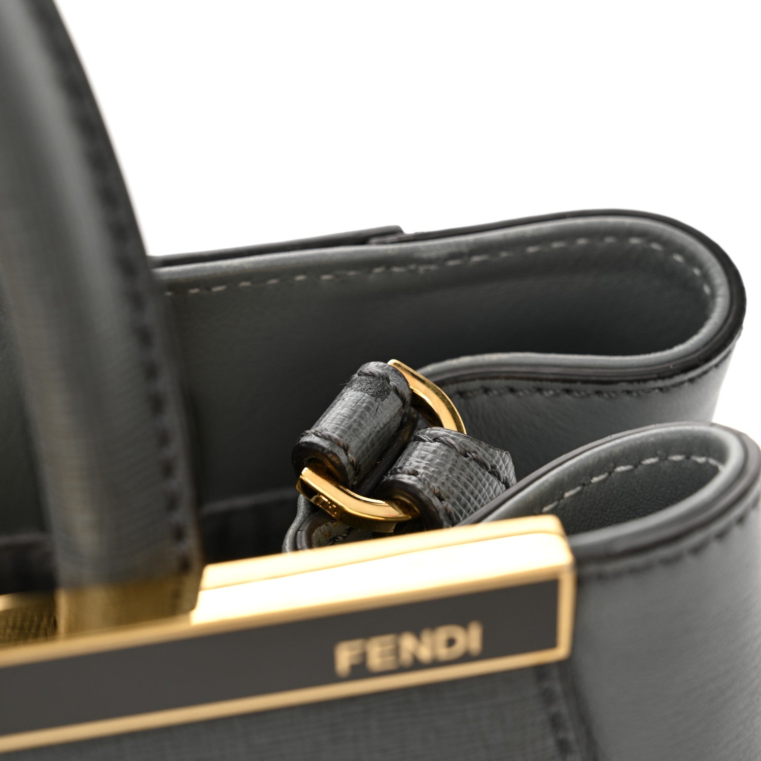 Fendi Vitello Elite Petite 2Jours Tote Grigio Grigio Chiaro 12 of 12