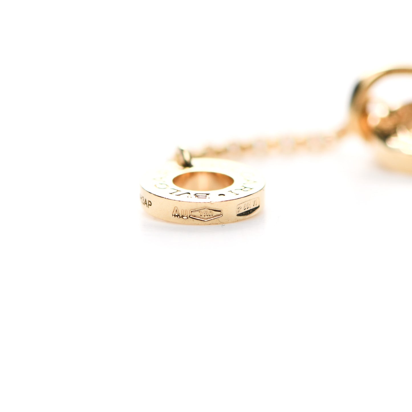 18K Yellow Gold Diamond Small B.Zero1 Pave Pendant Necklace