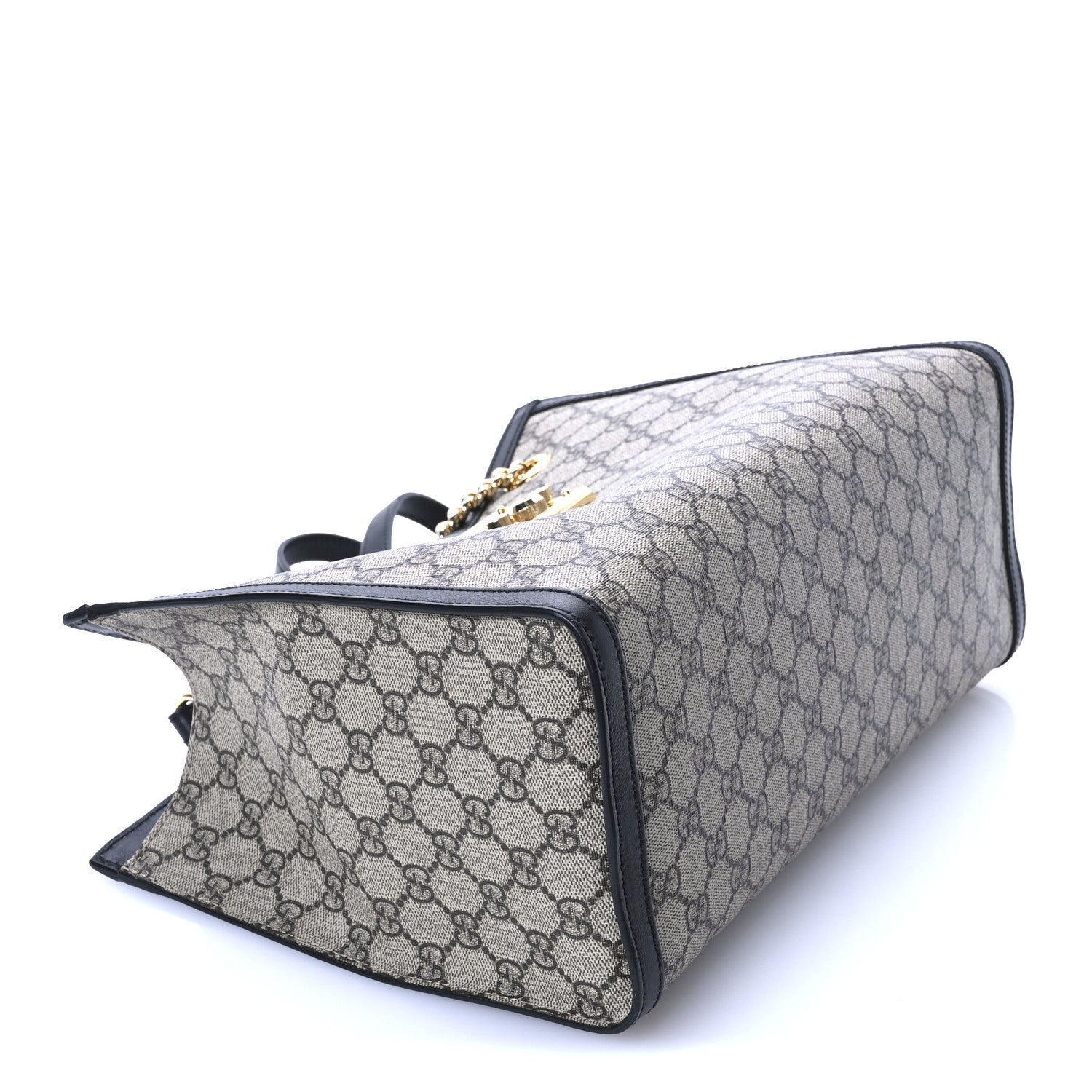 Gucci GG Supreme Monogram Medium Padlock Tote Black 9 of 10