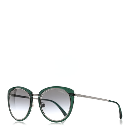 Chanel Round Sunglasses 4202 Green Silver 1 of 8