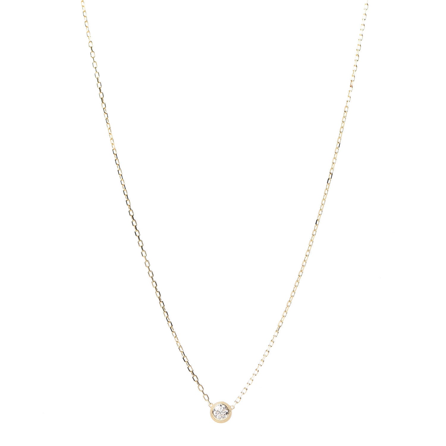 Cartier 18K Yellow Gold Diamond LM D'Amour Pendant Necklace 1 of 5
