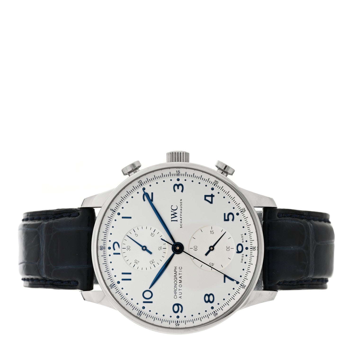 IWC Stainless Steel Alligator 41mm Portuguese Chronograph Automatic Watch IW371605 2 of 4