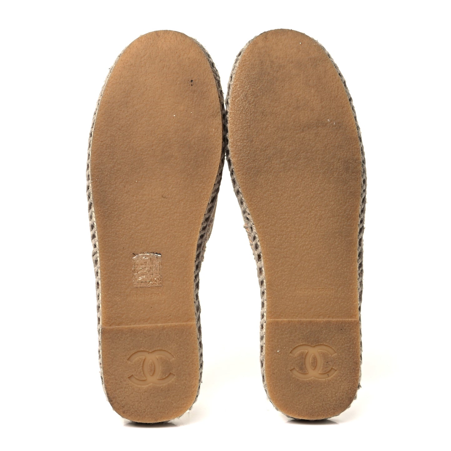 Denim CC Espadrille Mules 41 Beige Black