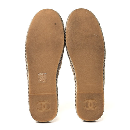 Chanel Denim CC Espadrille Mules 41 Beige Black 5 of 9