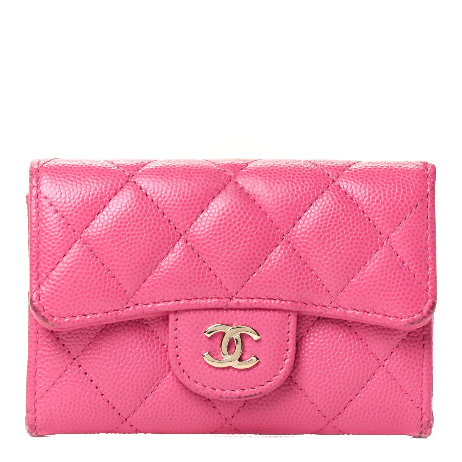 Chanel Caviar Quilted Flap Card Holder Wallet Pink 1 of 11