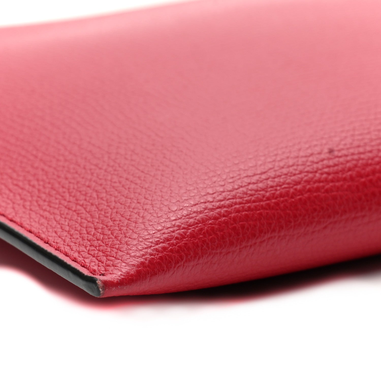 Burberry Grainy Calfskin Haymarket Check Zip Pouch Red 9 of 9