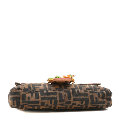 Fendi Zucca Crystal Flower Baguette Tobacco 4 of 9