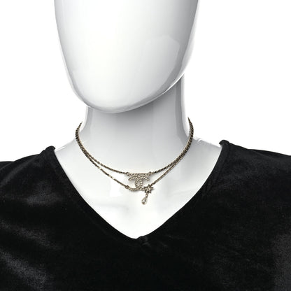 Chanel Pearl Crystal CC Star Choker Necklace Gold 2 of 5