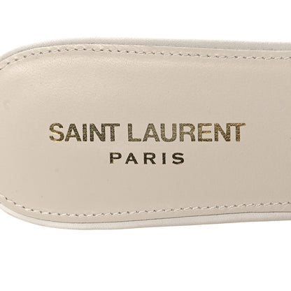 Saint Laurent Calfskin Tribute 05 Slide Sandals 40 Porcellana 8 of 9