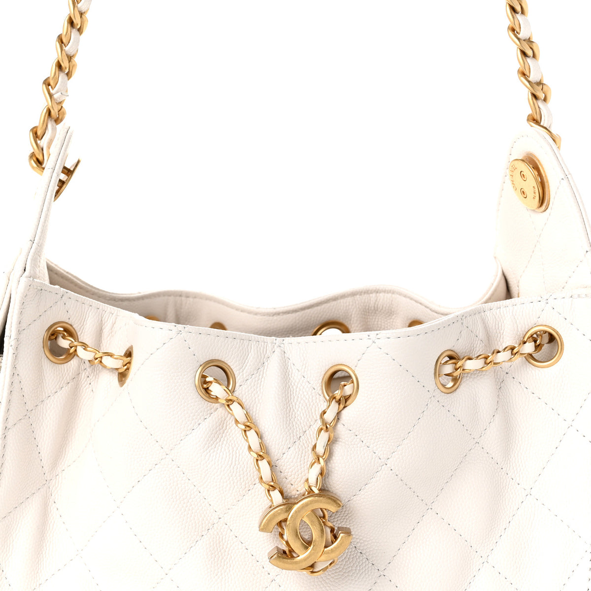 Chanel Caviar Quilted Mini Chanel 25 Handbag White 8 of 10