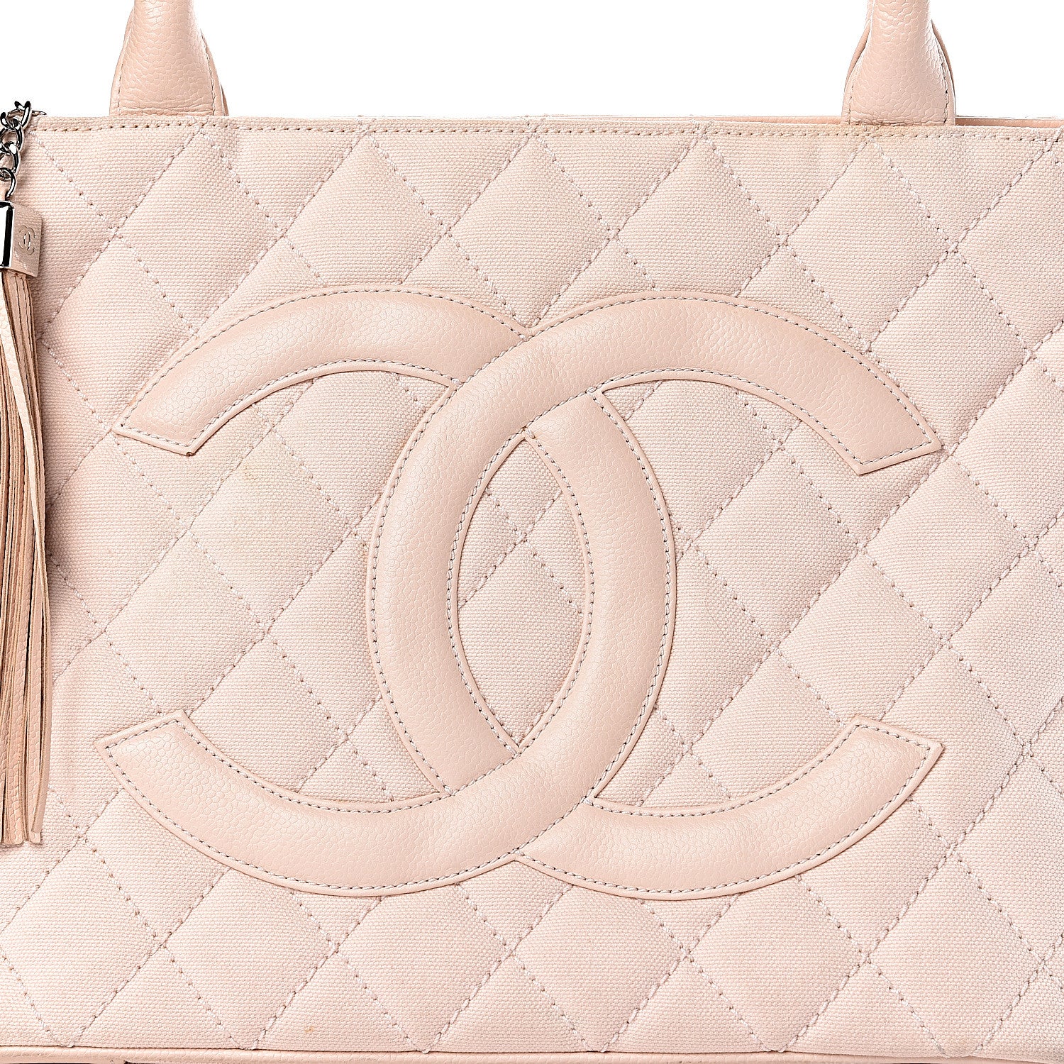 Chanel Canvas Quilted Medallion Tote Light Pink 27 of 27