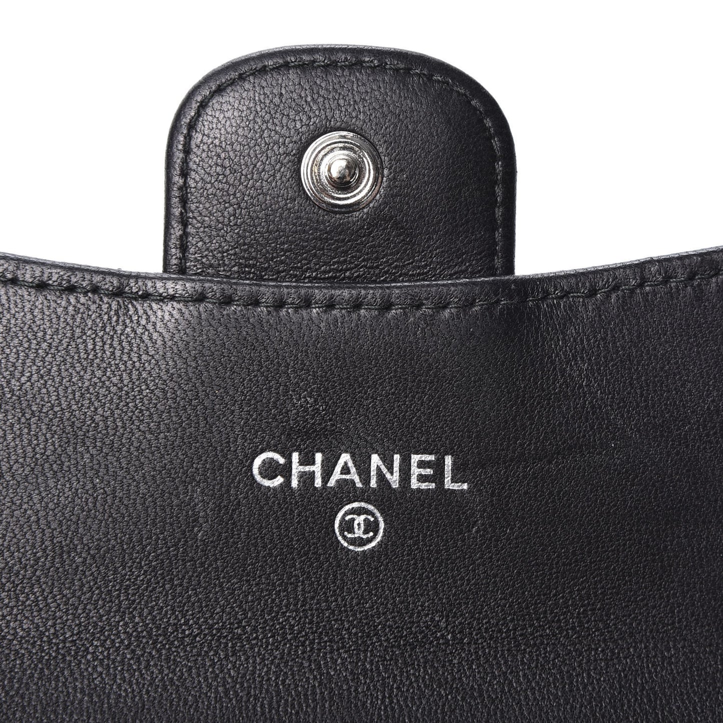 Patent Quilted Flap Card Holder Black