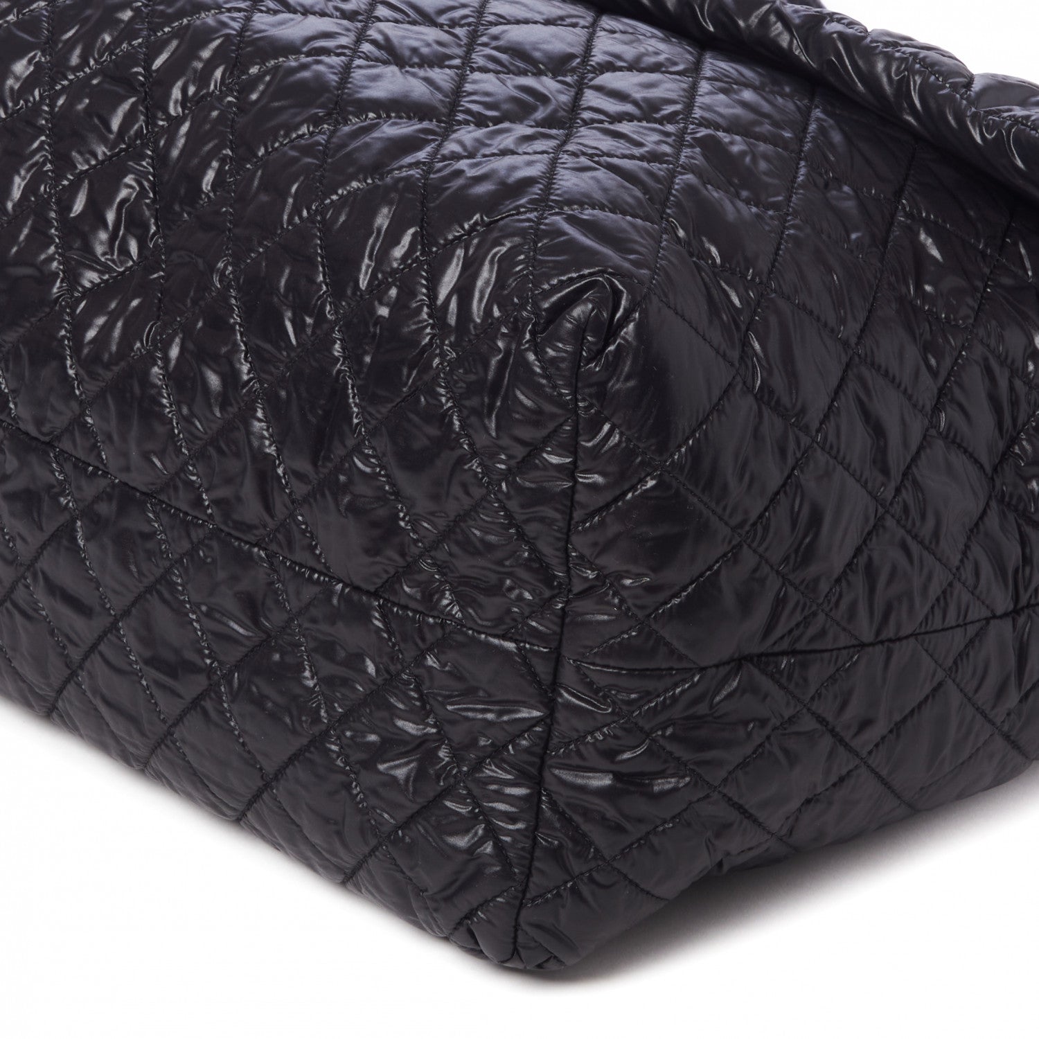 Chanel Nylon Quilted Large Coco Cocoon Shopping Tote and Messenger Bag Black 11 of 15