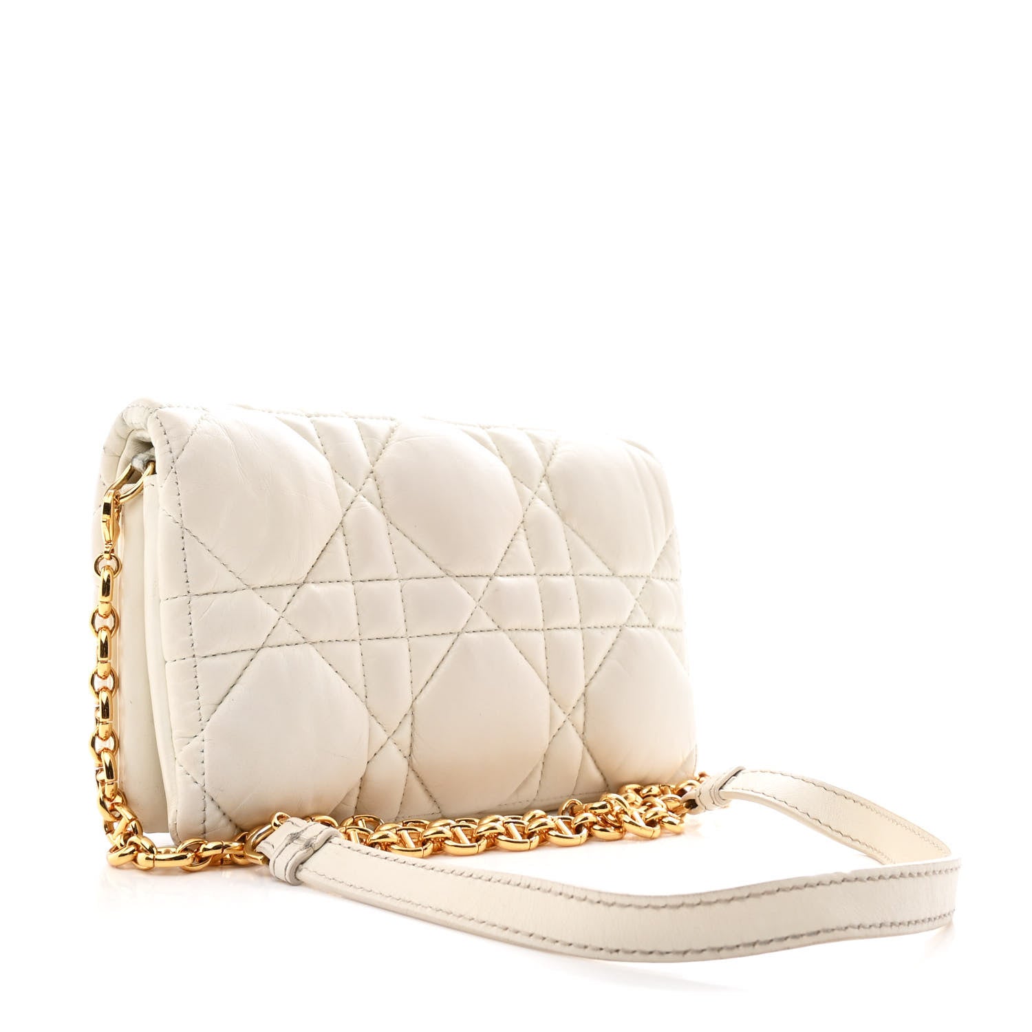 Christian Dior Calfskin Macrocannage Mini Caro Bag White 2 of 9