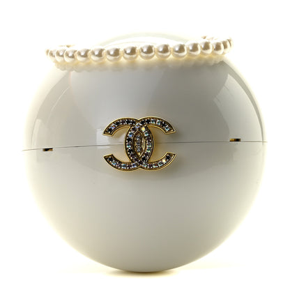 Chanel Plexiglass Pearl CC Minaudiere Clutch White 1 of 6