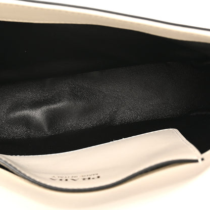 Prada Soft Calfskin Triangle Arque Flap Shoulder Bag White 5 of 9