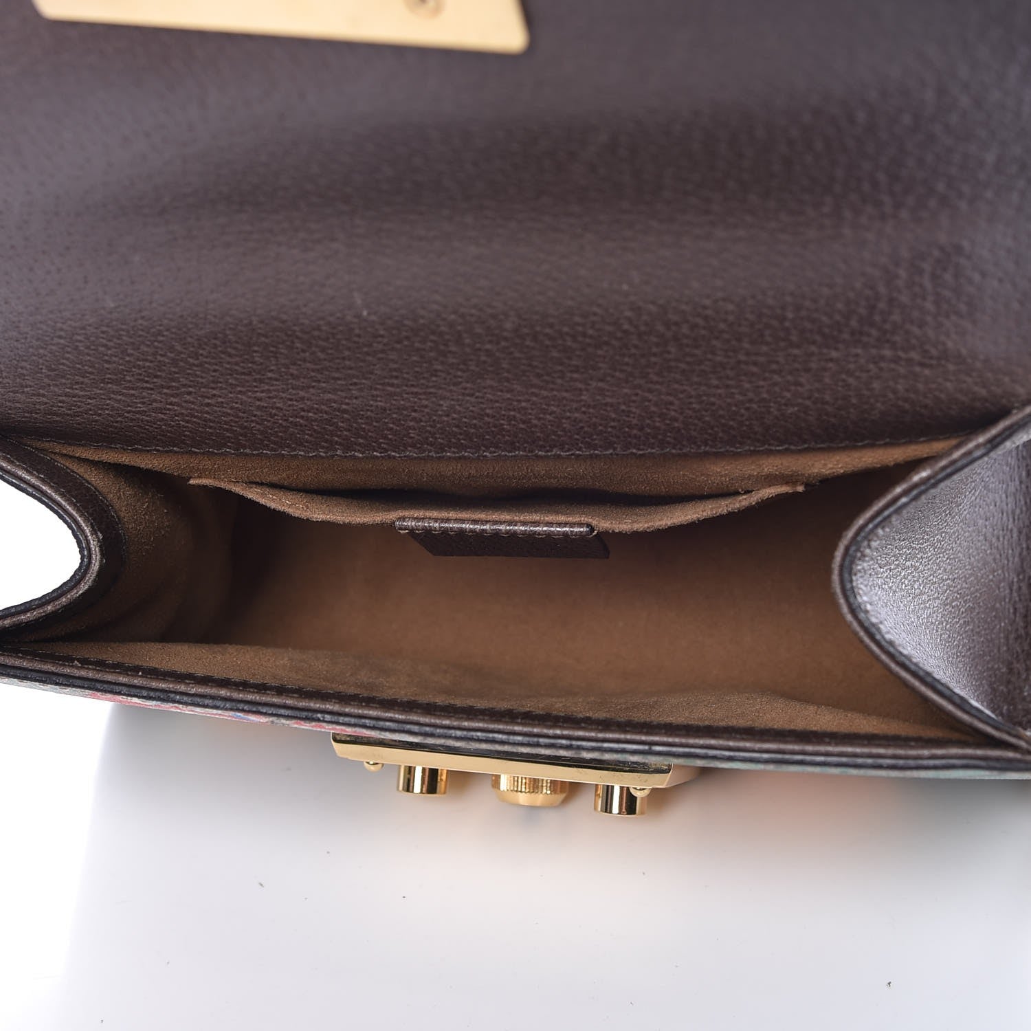 Gucci GG Supreme Monogram Tian Small Padlock Shoulder Bag Beige Multicolor New Acero 5 of 8