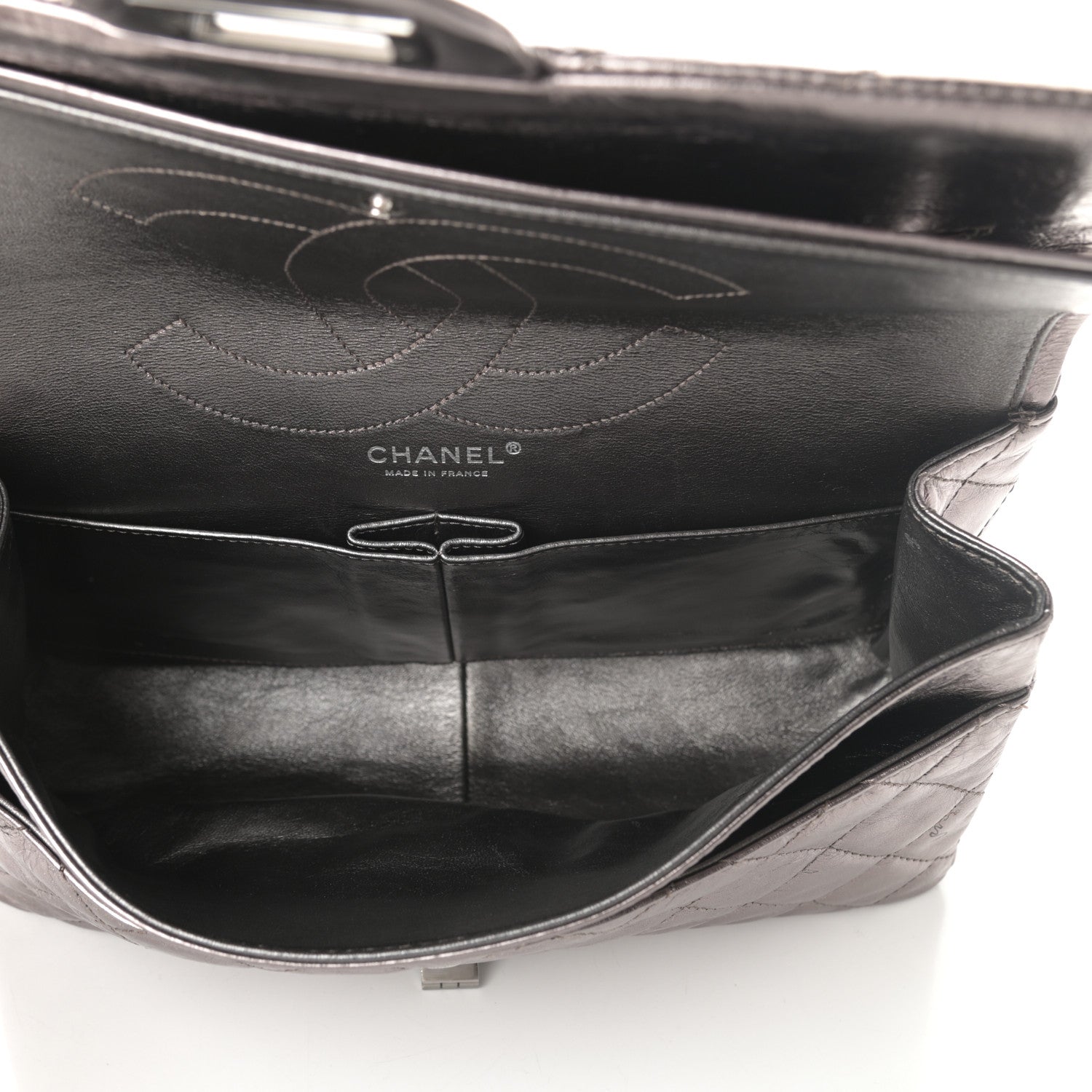 Chanel Metallic Aged Calfskin Quilted 2.55 Reissue 227 Flap Dark Silver 5 of 9