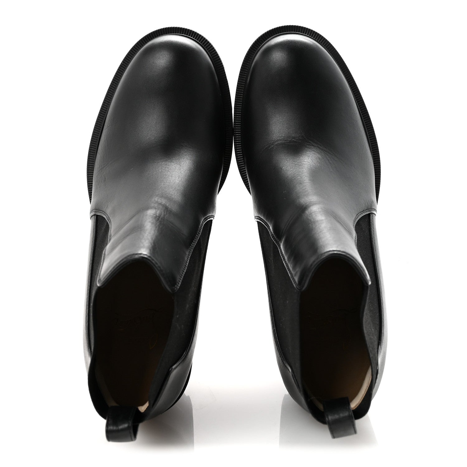 Christian Louboutin Calfskin Marchacroche 70 Chelsea Boots 38 Black 2 of 9