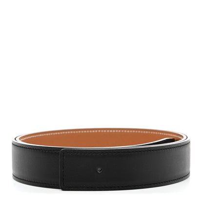 Hermes Swift Epsom 32mm Belt Strap 95 38 Black Gold 1 of 8