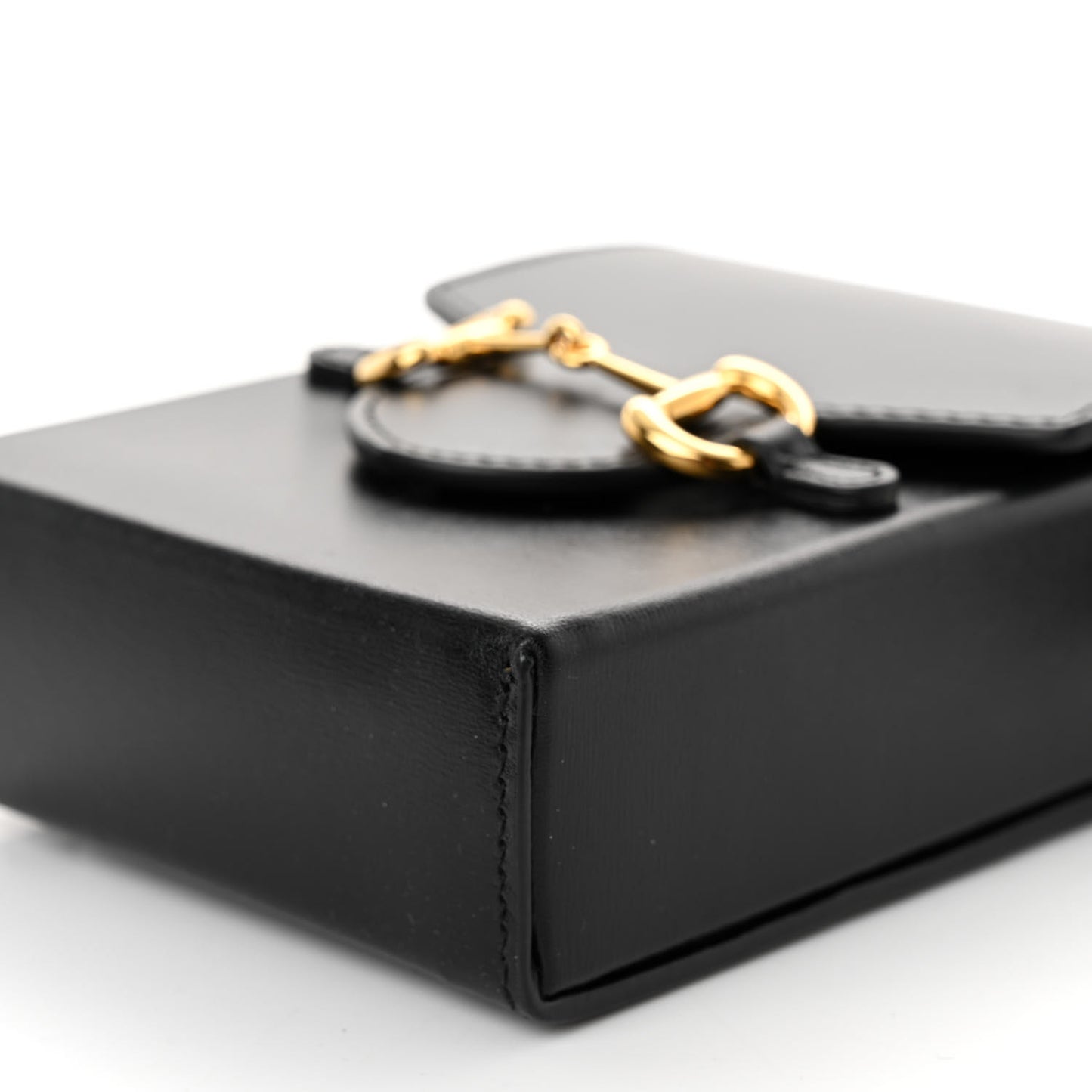 Boarded Plutone Calfskin Mini Horsebit 1955 Crossbody Bag Black