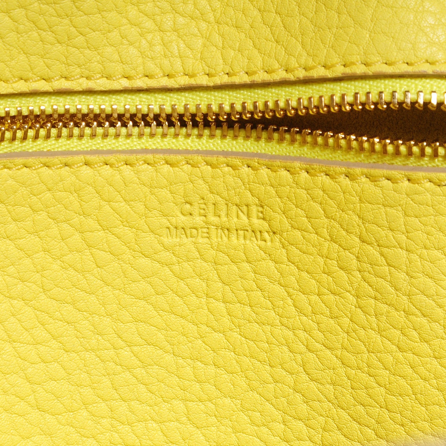 Celine Crisped Calfskin Mini Tie Knot Tote Fluorescent Yellow 6 of 9