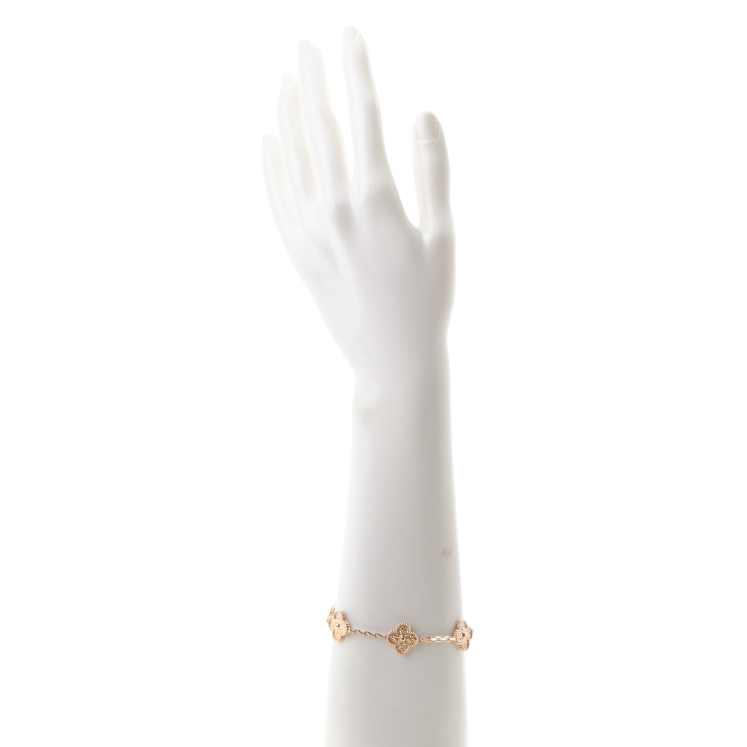 Van Cleef & Arpels 18K Rose Gold 5 Motifs Vintage Alhambra Bracelet 2 of 6