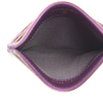 Chanel Iridescent Lambskin Quilted Card Holder Purple 5 of 9