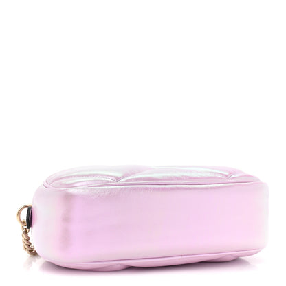 Gucci Iridescent Nappa Chevron Matelasse Small GG Marmont Chain Shoulder Bag Iridescent Escape Pink 4 of 9