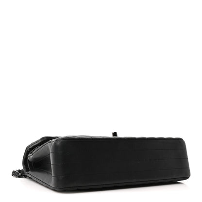 Chanel Lambskin Chevron Quilted Medium Double Flap So Black 4 of 10