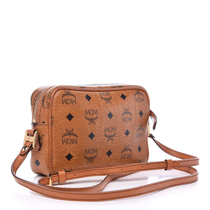 MCM Visetos Small Heritage Line Camera Crossbody Bag Cognac 3 of 15