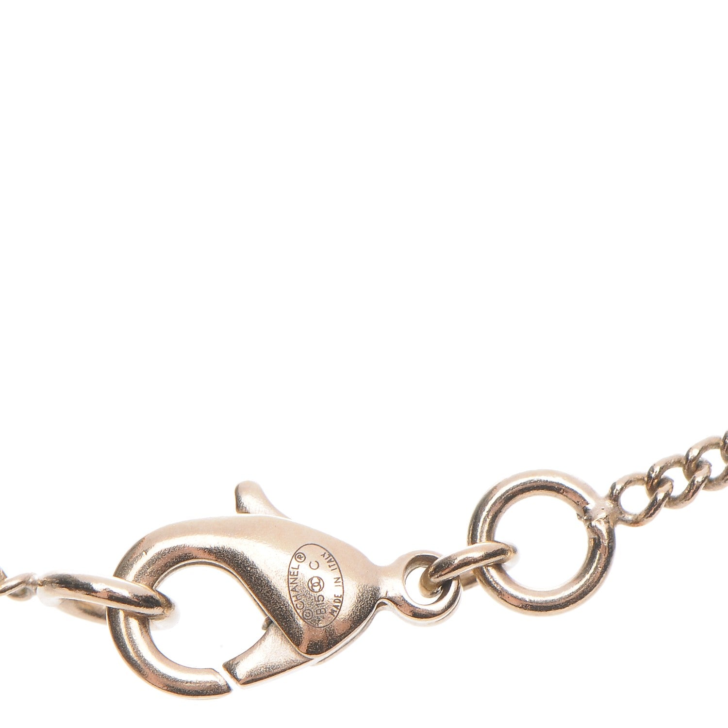 Chanel Pearl Crystal CC Drop Necklace Gold 5 of 5