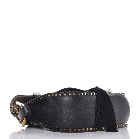 Calfskin Braided Medium Hudson Shoulder Bag Black
