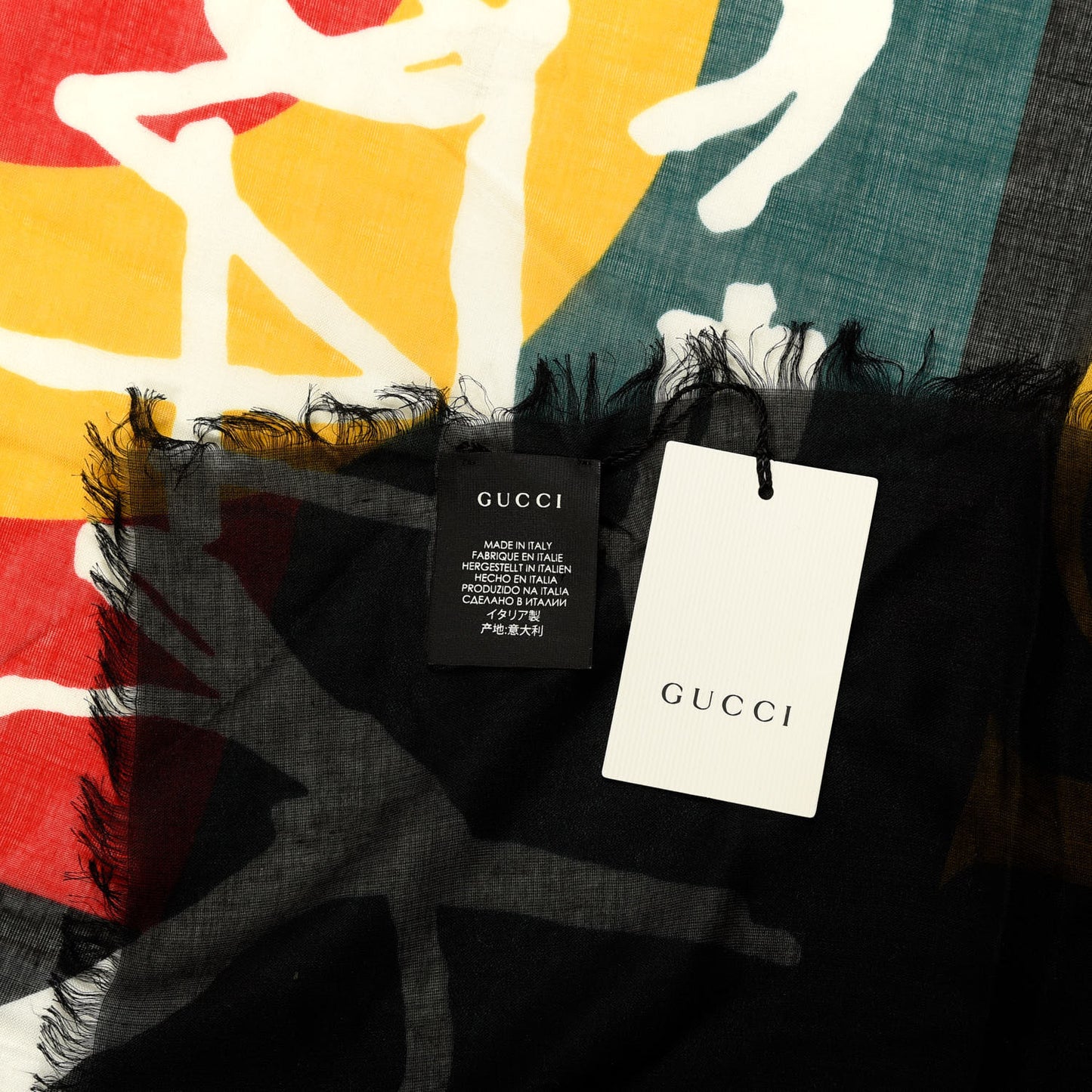 Modal Silk Coco Capitan Logo Square Scarf Black