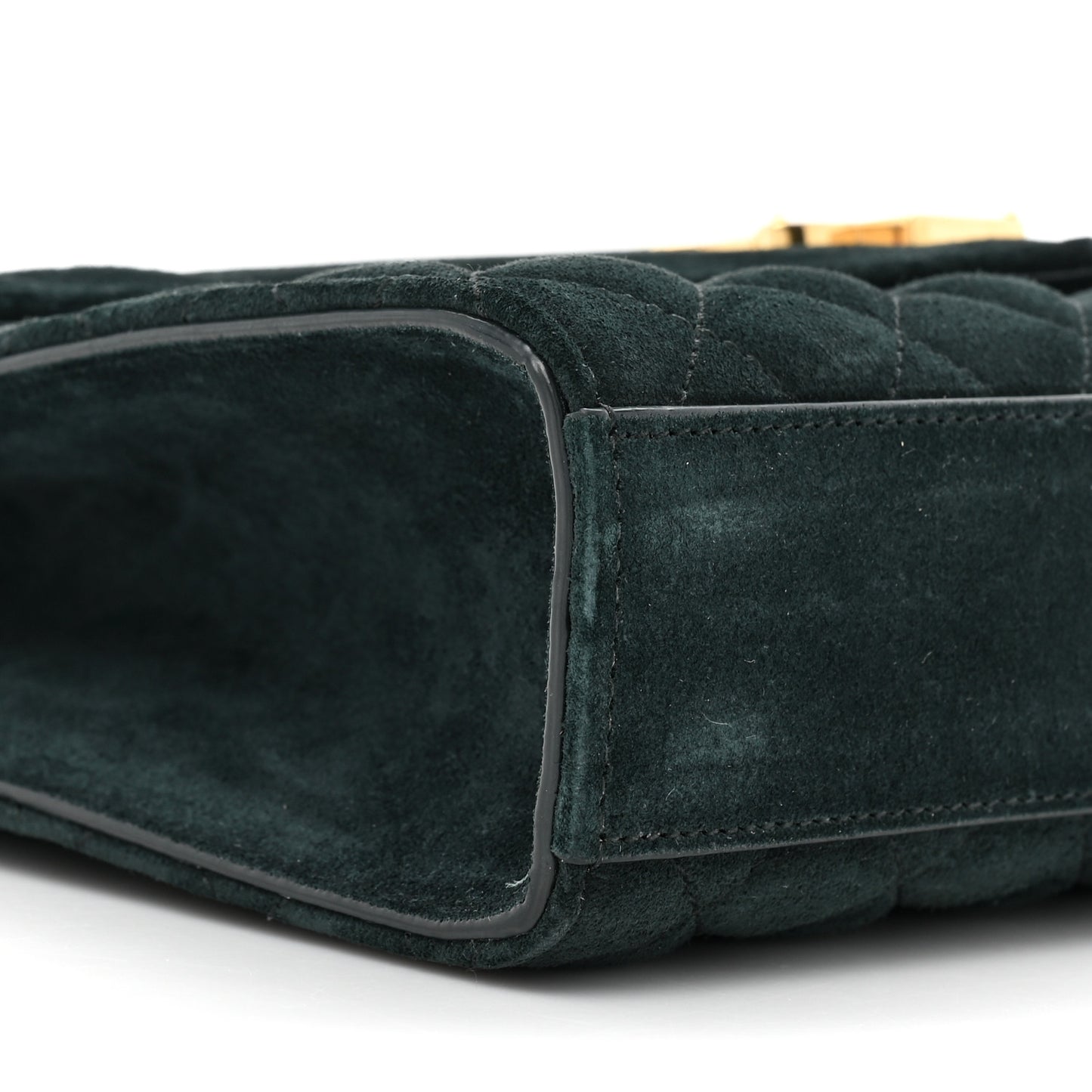 Suede Mixed Matelasse Triquilt Medium Monogram Envelope Satchel Algae